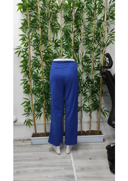 Kadın Düğme Detay Bol Paça Ithal Krep Pantolon indirimleri