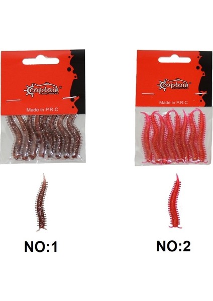 3564 Ajibishi Silk Worm 5.5cm Lrf Silikon Yem 8 Li Paket Iğnesiz