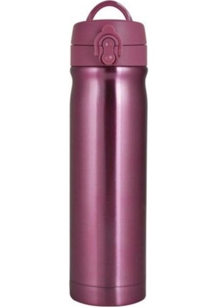 Çelik İçli Termos Matara (Toz Pembe) 500 ml