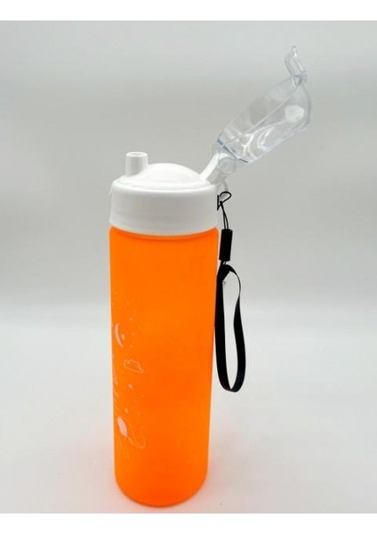 MW-009 500 ml Neon Pipetli Matara-Turuncu
