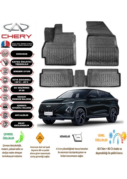 Chery Omoda 5 2022 Model 4d Araca Özell Havuzlu Paspas Takımı