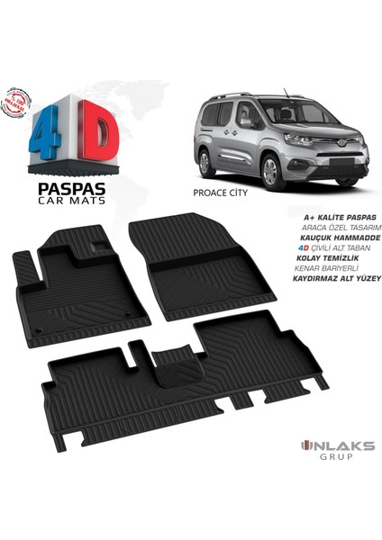 Toyota Proace City - 4d Havuzlu Paspas 2019 ve Üzeri