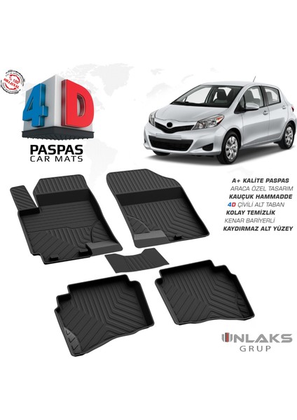 Toyota Yaris - 4d Havuzlu Paspas 2005-2013 Arası