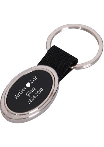 Isme Kişiye Özel Metal Oval Anahtarlık