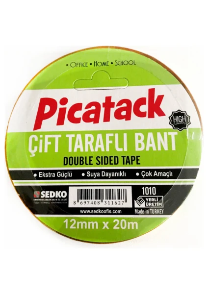 Çift Taraflı Kağıt Bant 12mm X 20