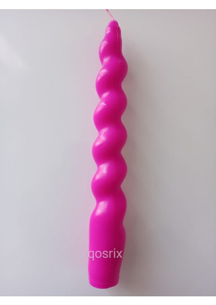 Pembe Fuşya Italyan Burgulu Şamdan Mumu Doğal Kokulu Uzun Çubuk Konik Burgu Spiral Mum Dekoratif 1 Adet modelleri