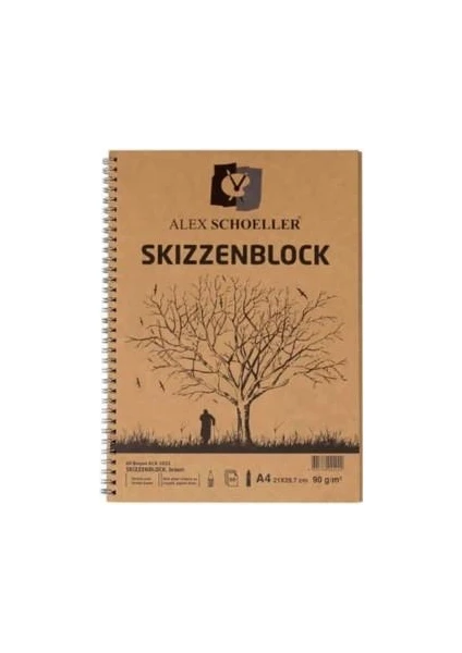 Alex Schoeller Skızzenblock Kraft Spiralli A4 60 Yaprak 90gr Defter