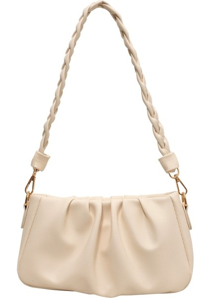 Üst Düzey Tek Omuzlu Pilili Küçük Kare Çanta (Yurt Dışından)