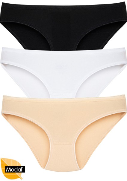 Kadın 6 Lı Organik Süpersoft Modal Kumaş Bikini Külot