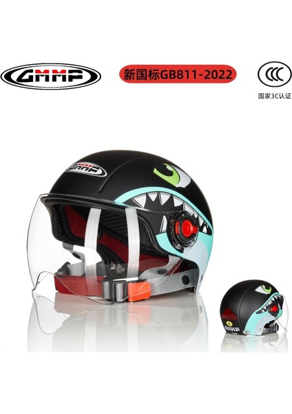 Parlak Karikatür Sürme Elektrikli Otomobil Motosiklet Kask Yaz Akülü Araba Erkek ve Kız Çocuk Güvenliği Yarım Kask 3c (Yurt Dışından)
