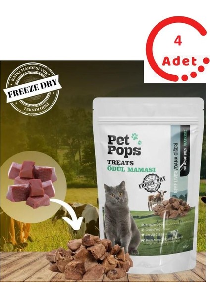 Freeze-Dried Dana Ciğeri Kedi Ödülü 40 gr x 4 Adet