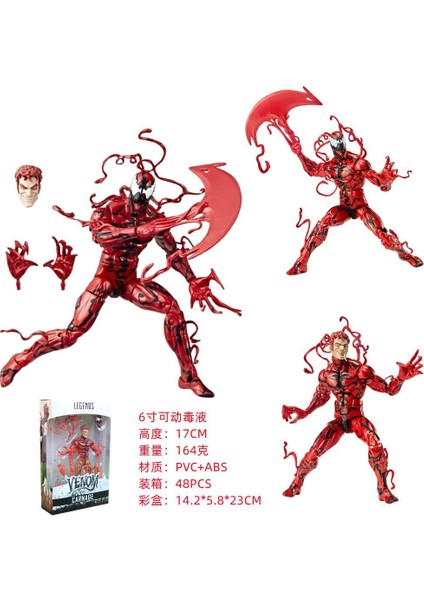 Sınır Ötesi Marvel Filmi Örümcek Adam Venom Carnage Figürü Gerçek Hayattaki Kafa Heykel Eklemleri Hareketli Adam Modeli Süs Kutusu (Yurt Dışından)