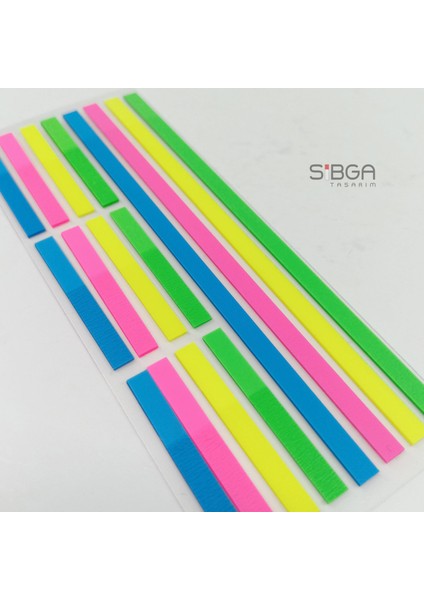 Ince Uzun Şerit Şeffaf Renkli Postit Post-It Post It. Kitap Ayracı Ayraç Postit Sticker 160 Yaprak