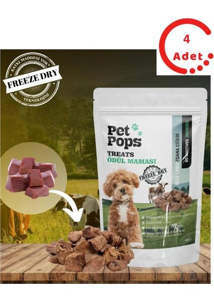 Freeze-Dried Dana Ciğeri Köpek Ödülü 40 gr x 4 Adet