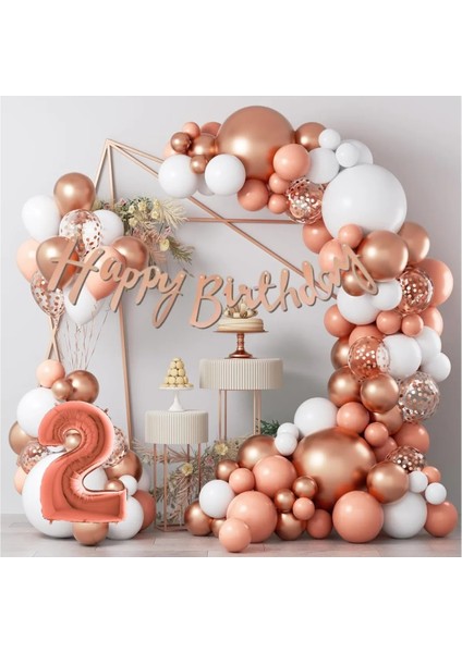 Rosegold Bekarlığa Veda Balon Doğum Günü Konsept Kutlama Parti Eğlence