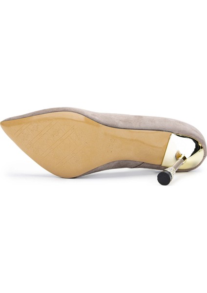 Kadın Hakiki Deri Vizon Süet Topuklu Ayakkabı 22 3364 Bn Ayk Y24 Vızon Suet modelleri