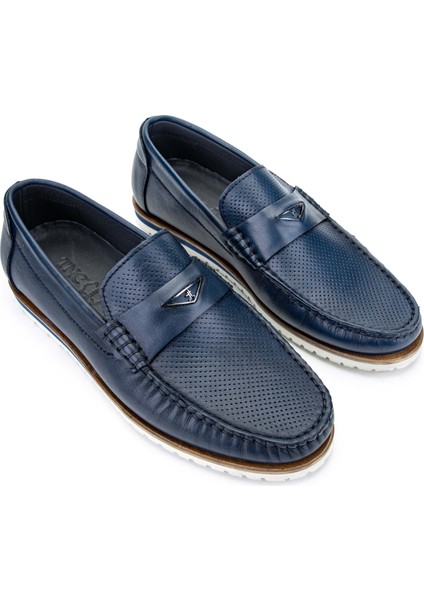 Erkek Hakiki Deri Lacivert Loafer Ayakkabı 355 13973 Erk Ayk Y24 Lacıvert fiyatları