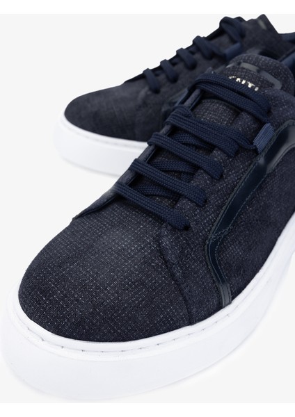 Timzy Erkek Lacivert Deri Deri Sneakers & Spor Ayakkabı 698 1058-10 Erk Ayk Y24