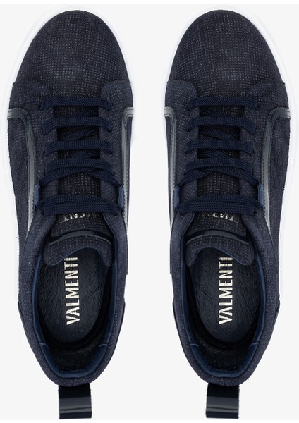Timzy Erkek Lacivert Deri Deri Sneakers & Spor Ayakkabı 698 1058-10 Erk Ayk Y24