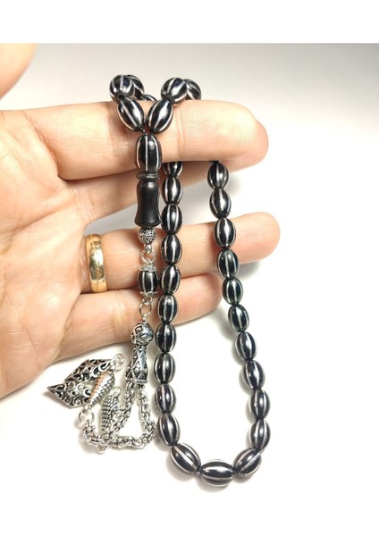 Alman Gümüş Püsküllü El Boy 8 Li Gümüş Yarma Oltu Sertifikalı 4856