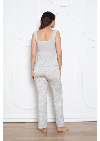 Kadın Viskon Geniş Askılı Pijama Takım