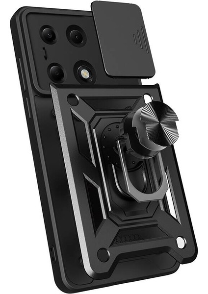 Xiaomi Poco M6 Pro 4g Kılıf Magnetik Standlı Kamera Korumalı Zore Sürgülü Vega Kapak fiyatları