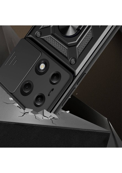 Xiaomi Poco M6 Pro 4g Kılıf Magnetik Standlı Kamera Korumalı Zore Sürgülü Vega Kapak indirimleri