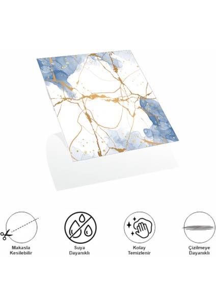 Pvc Yapışkanlı Yer Karosu 30x30cm 4'Lü Paket - Blue Edition 0,36m2 fiyatları