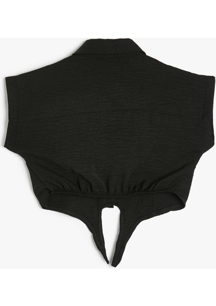 Kız Çocuk Gömlek Önden Bağlamalı Cepli modelleri