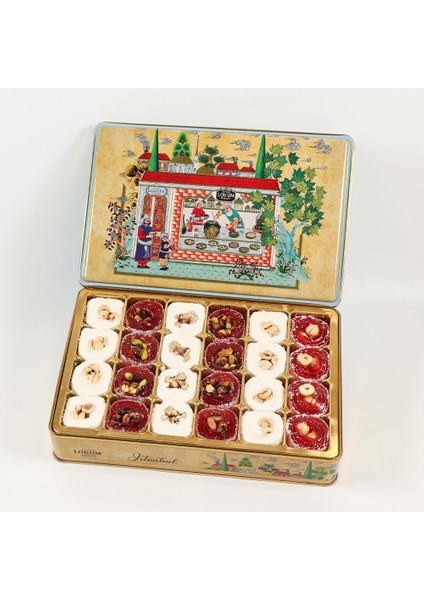 Nar Aromalı Antep Fıstıklı,Fındıklı & Sultan Fındıklı Cevizli Lokum 600g