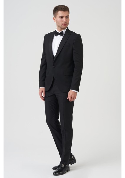 Phoenix D2406 Slim Fit 6 Drop Likralı Damatlık Takım Elbise Siyah fırsatları