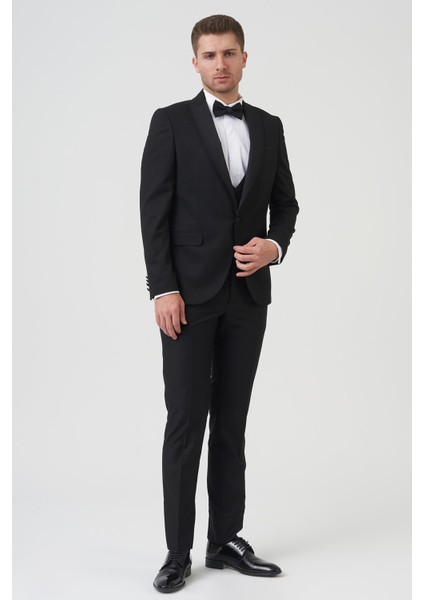 Phoenix D2406 Slim Fit 6 Drop Likralı Damatlık Takım Elbise Siyah indirimleri