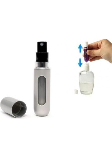 Gri Cep Parfüm Şişesi Doldurulabilir Mini 5 ml fırsatları