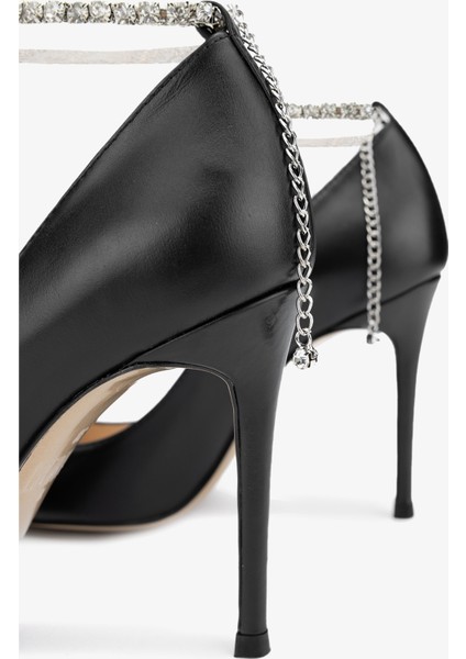 Yuki Kadın Siyah Hakiki Deri Topuklu Ayakkabı 613 27350 Bn Ayk Y24 fırsatları