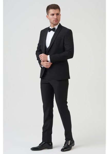 Los Angeles D2402 Slim Fit 6 Drop Damatlık Takım Elbise Siyah fiyatları