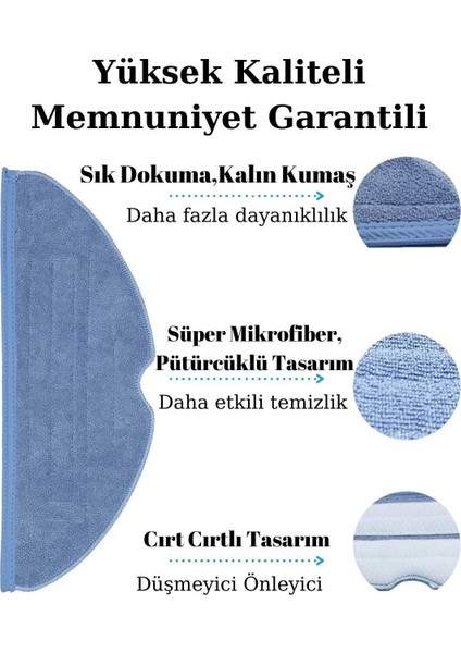 S8, S8+, S8 Pro Ultra Roborock Uyumlu 2 Adet Mop Fiber Bez Paspas-