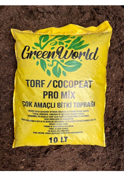 Green World 10 Litre Ithal Çok Amaçlı Bitki Toprağı Torf Cocopeat Pro Mix - Kokopit Özel Karışım Saksı Harcı