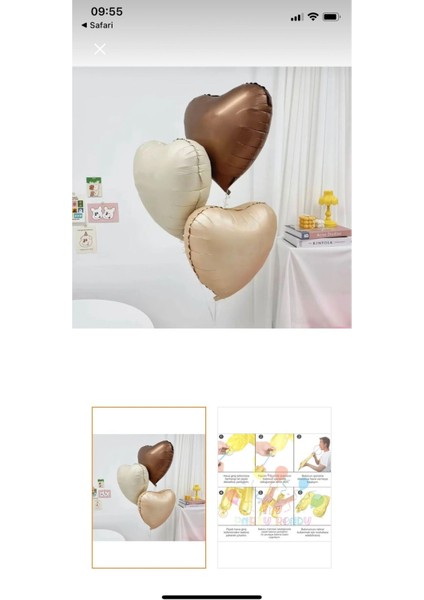 Kalpli Balon 3’lü Kahve Tonları Karamel Krem Kum Beji 18INC