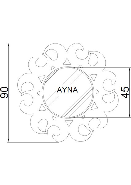 Bmd Mobilya Dekoratif Ayna 4 Beyaz