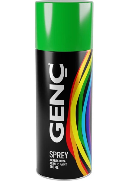 Sprey Boya Düz Renkler 6018 Açık Yeşil 400 ml
