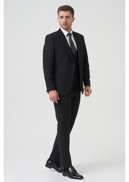 Chicago TY234 Slim Fit 6 Drop Yelekli Takım Elbise Siyah fiyatları