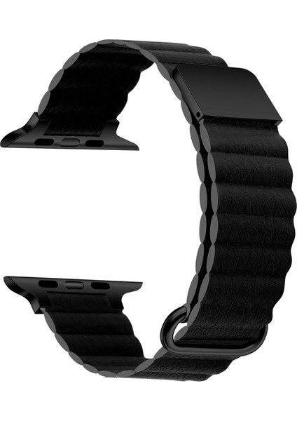 ​​​watch 40MM Uyumlu Krd-78 Pu Deri Kordon Strap Kayış Zore Siyah
