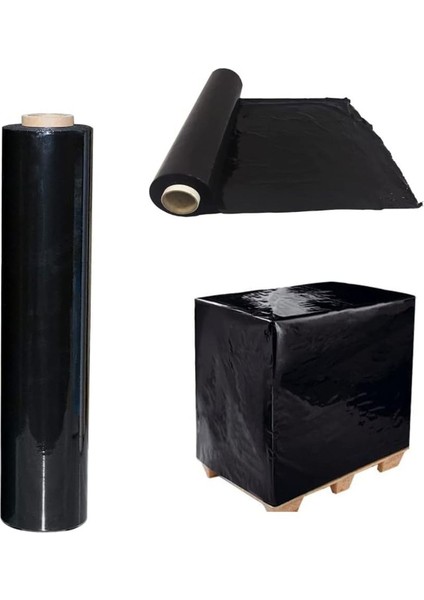 Net 100 Metre 23 Mic Kalın Siyah Eşya Mobilya Sarma Koruma Ambalaj Streci Taşınma Koli Streci indirimleri