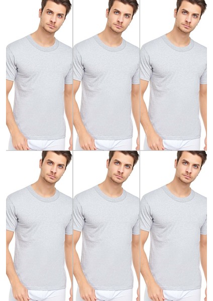 Erkek Slim Fit Sıfır Yaka Fanila T-Shirt 6'lı Paket fiyatları