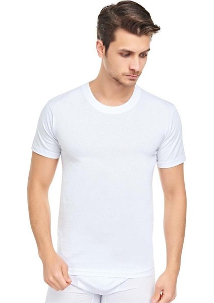 Erkek Slim Fit Sıfır Yaka Fanila T-Shirt 6'lı Paket modelleri