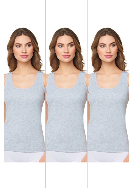 Kadın Ribana Geniş Askılı Pamuklu Likralı Detaylı Atlet 3'lü Paket fiyatları