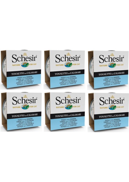 Ton ve Kalamarlı Kedi Konservesi 85 gr. x 6 Adet