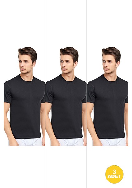 Erkek Slim Fit Sıfır Yaka Fanila T-Shirt 3'lü Paket