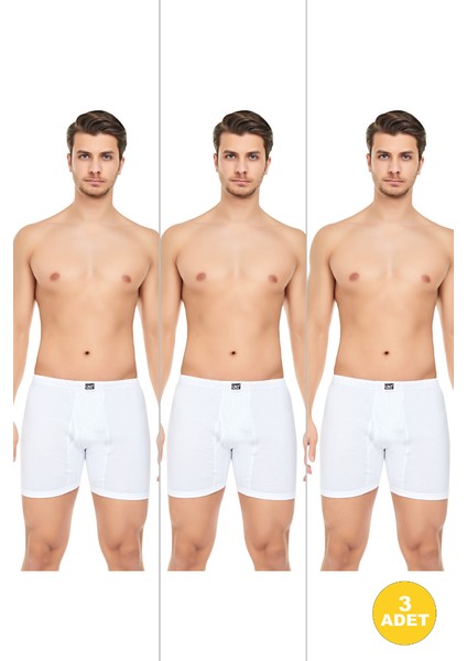 Erkek Penye Kumaş Uzun Paçalı Likralı Külot 3'lü Paket