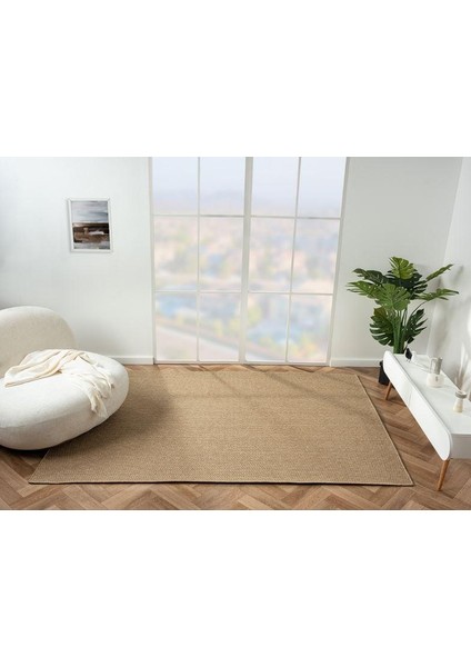 Sisal TB002A Bej Modern Desen Jüt Makine Halısı